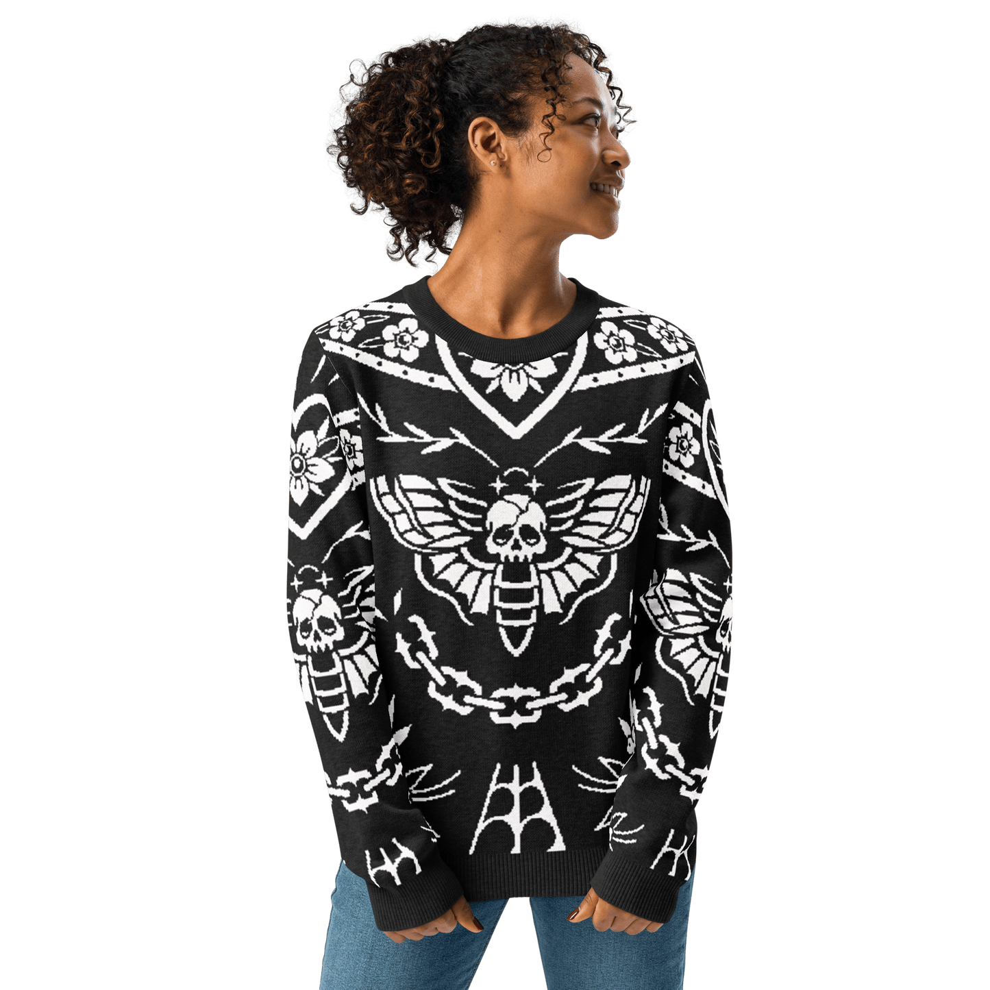 Old School Ink Knit Crewneck Sweater Goth Cloth Co.