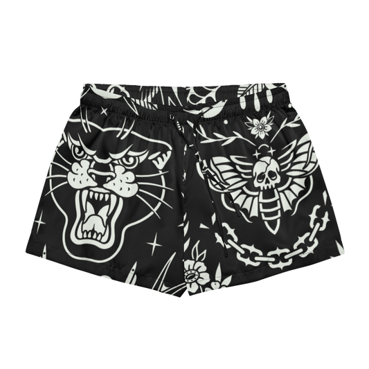 Old School Ink Silky Pajama Shorts Goth Cloth Co.