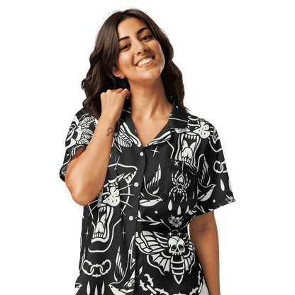 Old School Ink Silky Pajama Top Goth Cloth Co.