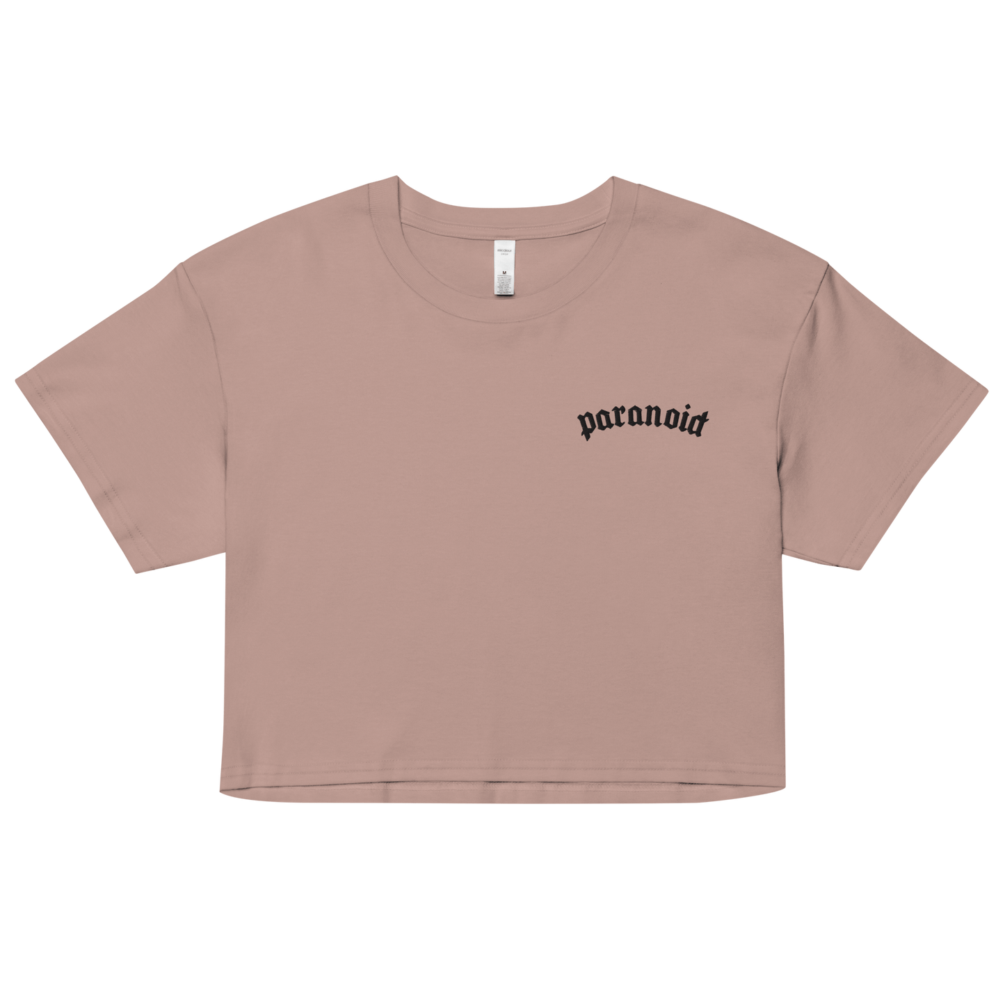 Paranoid Embroidered Crop Top Goth Cloth Co.