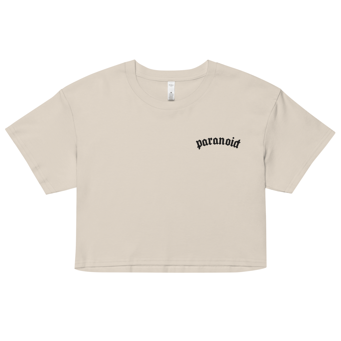 Paranoid Embroidered Crop Top Goth Cloth Co.