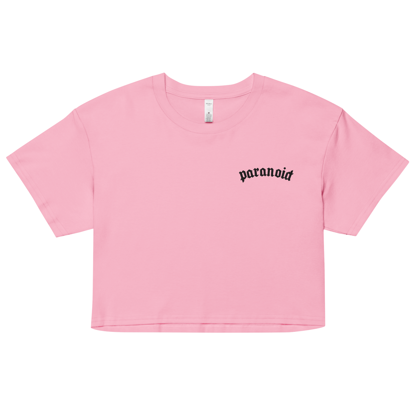 Paranoid Embroidered Crop Top Goth Cloth Co.