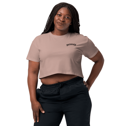 Paranoid Embroidered Crop Top Goth Cloth Co.