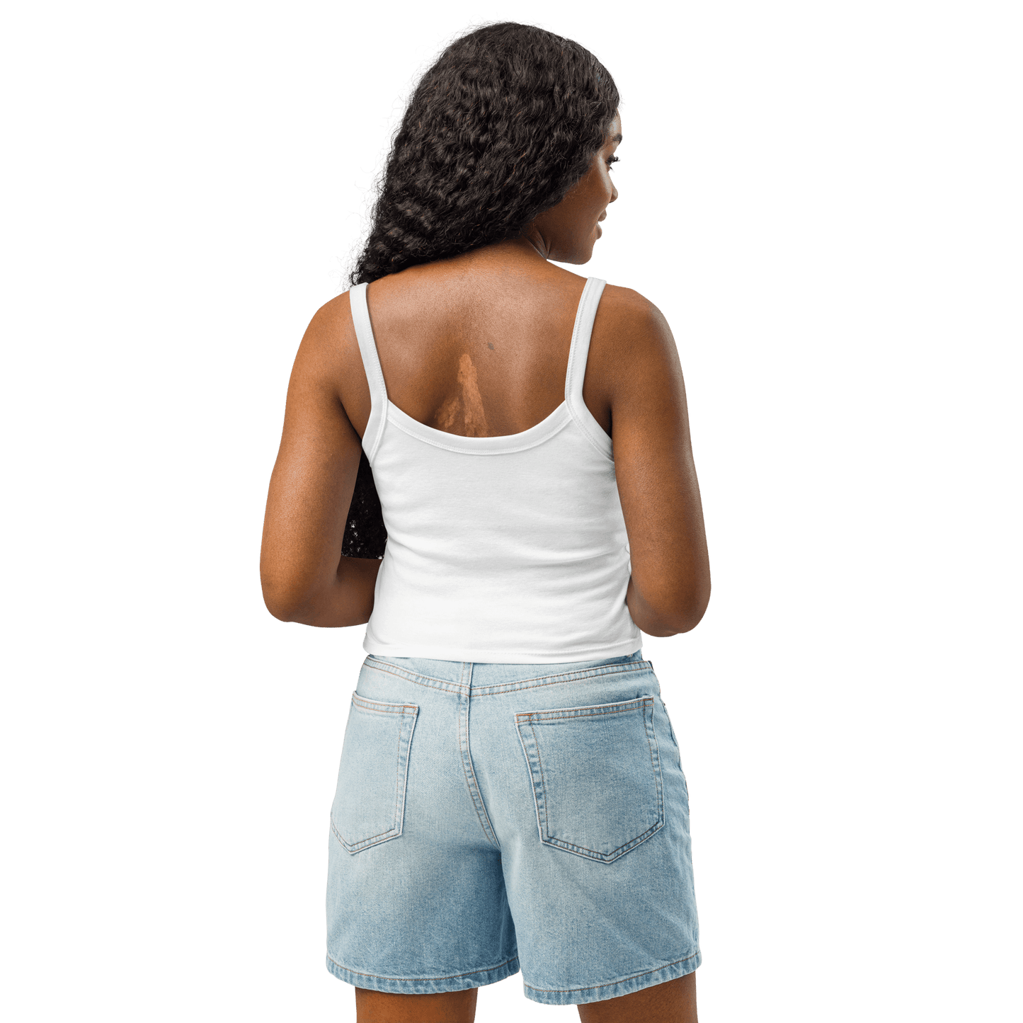 Paranoid Embroidered Ribbed Cropped Tank Top Goth Cloth Co.