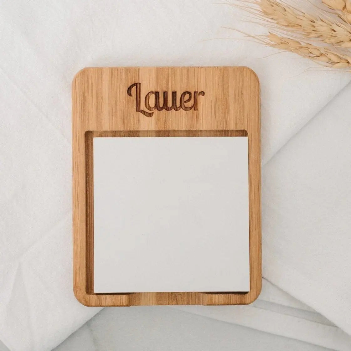 Personalized Bamboo Sticky Note Holder - Custom coworker Gift - Gift for Office Joyful Moose