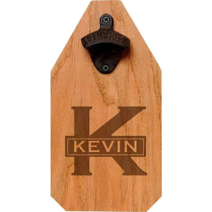Personalized Bottle Opener Wood Sign - Rustic Groomsmen Gift Joyful Moose