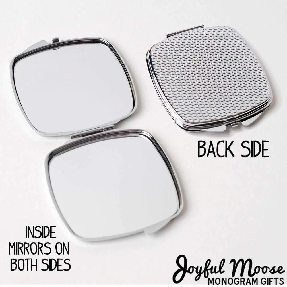 Personalized Compact Mirror - Custom Cosmetic Mirror for Purse or Pocket Joyful Moose