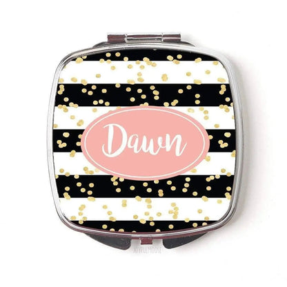 Personalized Compact Mirror - Custom Cosmetic Mirror for Purse or Pocket Joyful Moose
