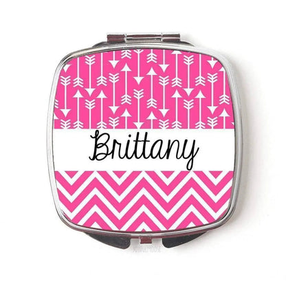 Personalized Compact Mirror - Pink Customized Bridesmaids Gifts Joyful Moose