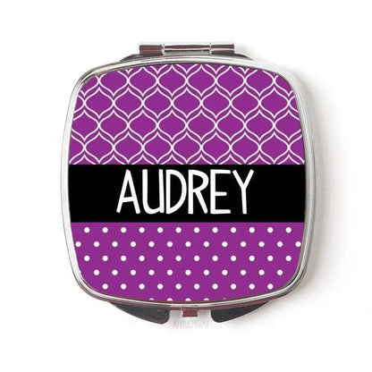 Personalized Compact Mirror - Purple Personalized Purse Mirror - Personalized Bridesmaids Gifts Joyful Moose