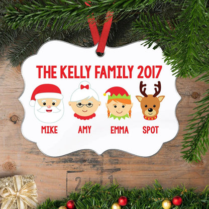 Personalized Family Christmas Ornament - Custom Faces Heads Joyful Moose