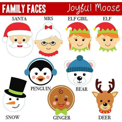 Personalized Family Christmas Ornament - Custom Faces Heads Joyful Moose