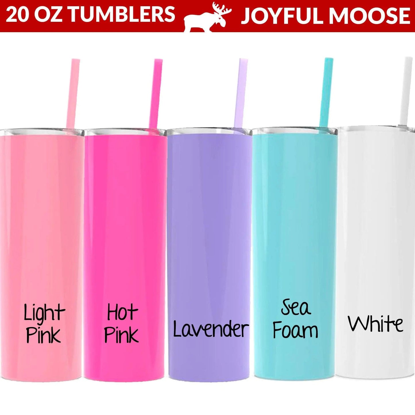 Personalized Glitter Tumbler, Insulated Stainless Steel Skinny Tumbler, Bridesmaid Tumbler Joyful Moose