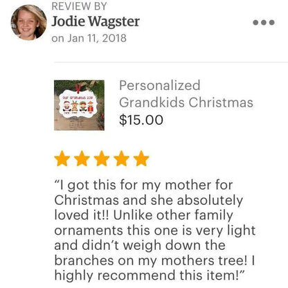 Personalized Grandkids Christmas Ornament - Custom Christmas Ornament for Grandparents Joyful Moose