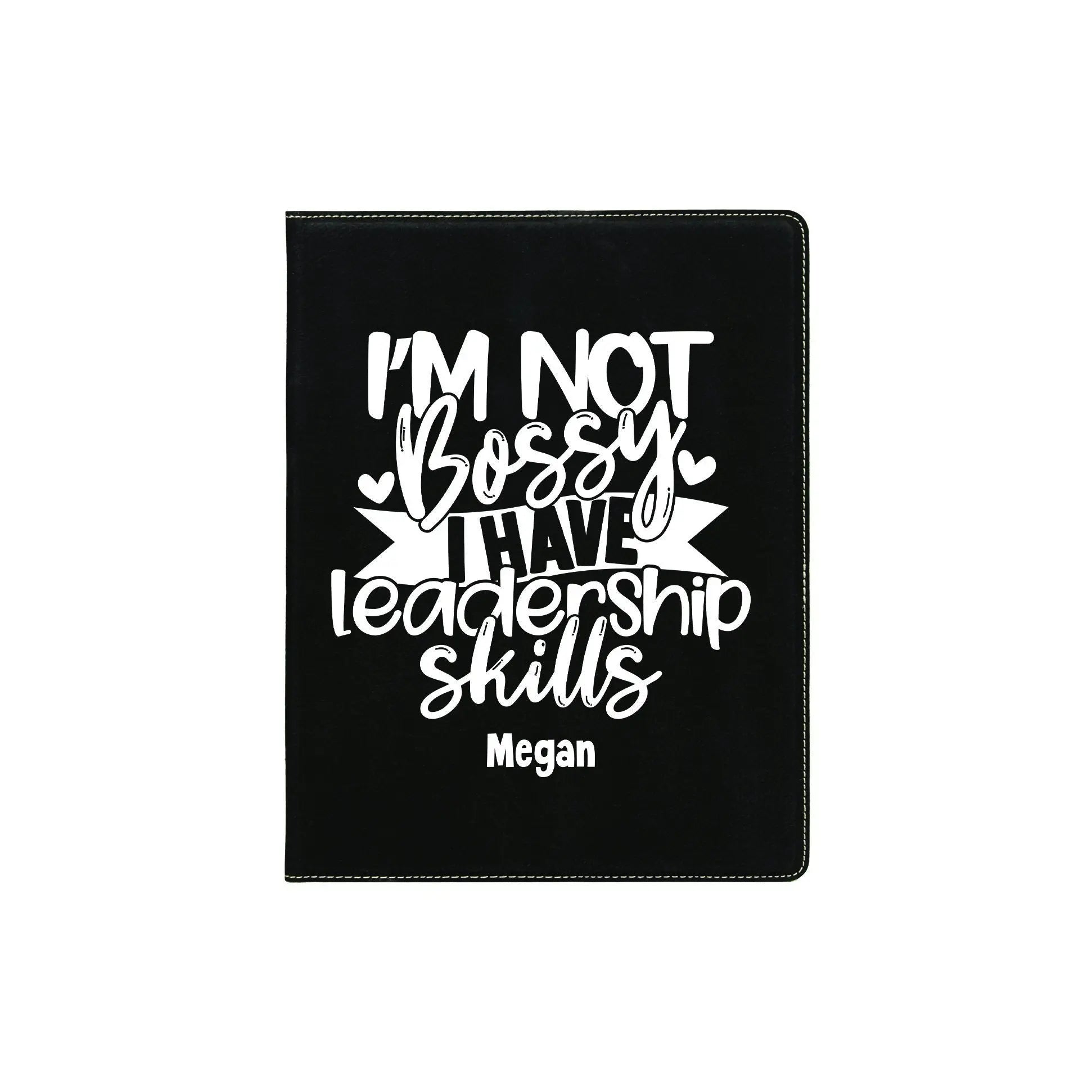 Personalized Leather Portfolio with Notepad - Gift for Girl Boss business padfolio organizer Joyful Moose