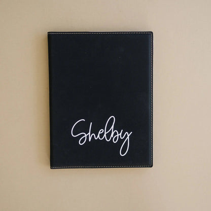 Personalized Notepad, Teacher Gift, Personalized Paper Holder, Portfolio Note Pad Holder Joyful Moose