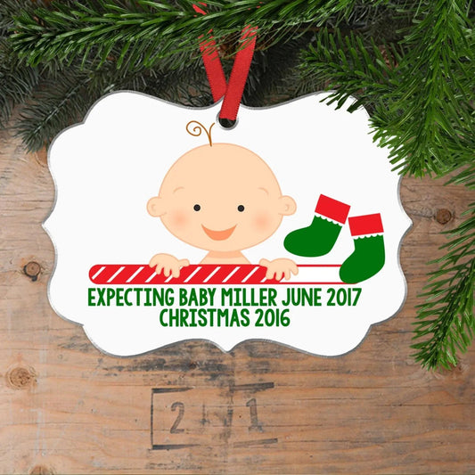 Personalized Pregnancy Christmas Ornament - Pregnancy Announcement - Expecting Christmas Ornament - Pregnancy Christmas Ornament Joyful Moose