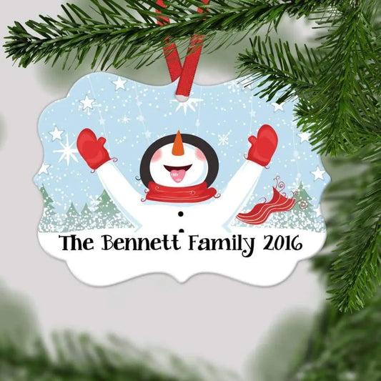 Personalized Snowman Christmas Ornament - Family Christmas Gift Joyful Moose
