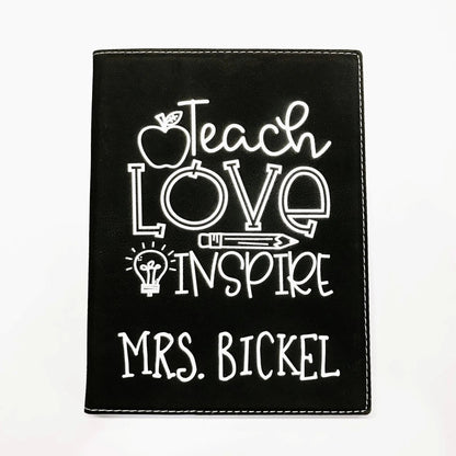 Personalized Teacher Portfolio with Notepad, Teacher Gift, Personalized Paper Holder, Note Pad Holder for Teacher Joyful Moose