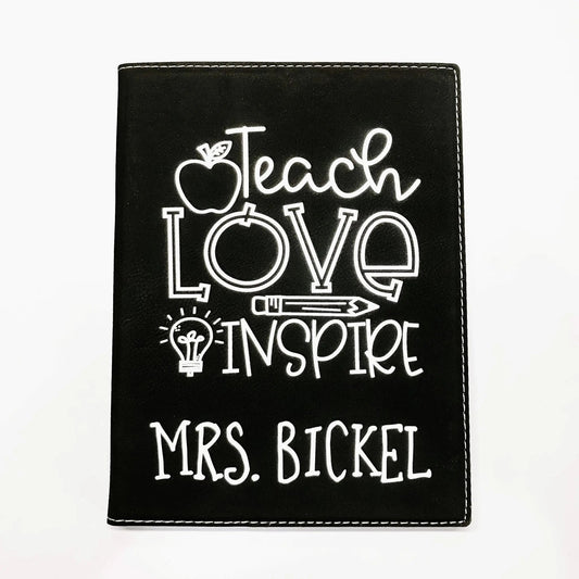 Personalized Teacher Portfolio with Notepad, Teacher Gift, Personalized Paper Holder, Note Pad Holder for Teacher Joyful Moose