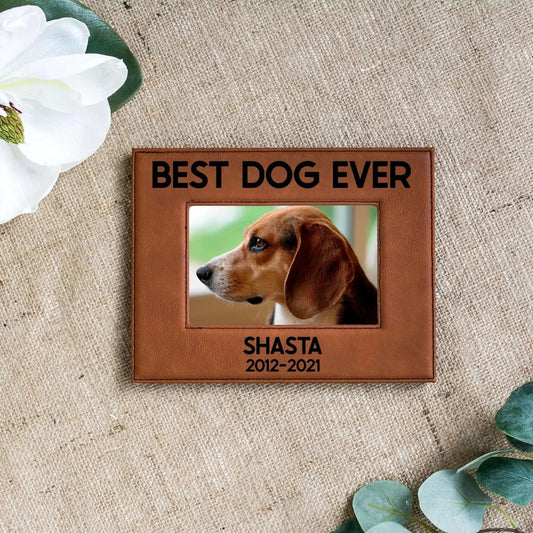 Pet Memorial Frame, Dog Memorial Leather Photo Frame, pet memorial gift, pet loss gift, dog memorial gift, dog memorial frame Joyful Moose