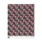 Pink Flowers and Skulls Gift Wrap Goth Cloth Co.
