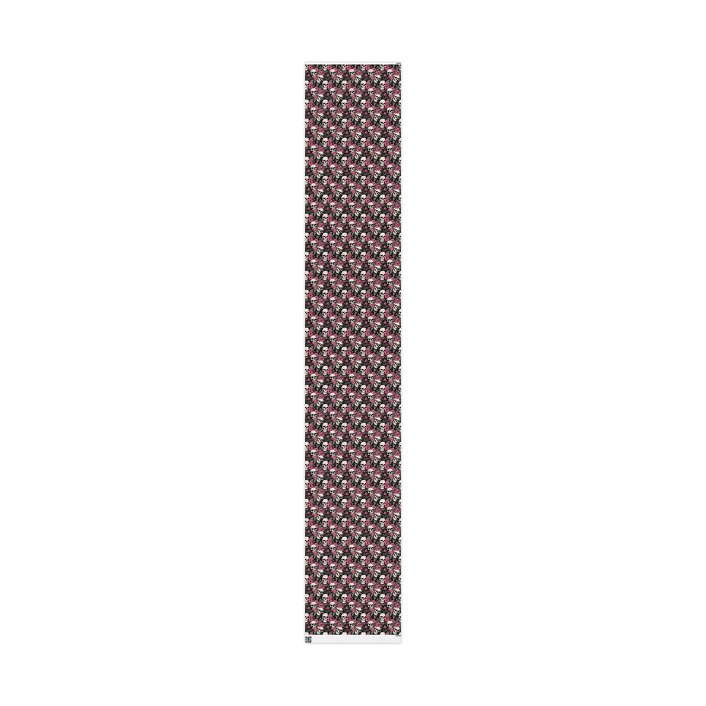 Pink Flowers and Skulls Gift Wrap Goth Cloth Co.
