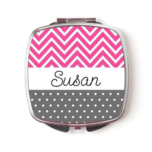 Pink Personalized Bridesmaids Gifts - Personalized Purse Mirror Joyful Moose