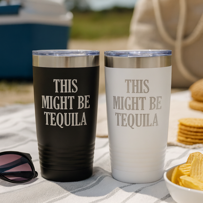 Vacuum Insulated Tumbler - Stainless Steel Travel Drink Mug With Laser Engraved Design Joyful Moose
