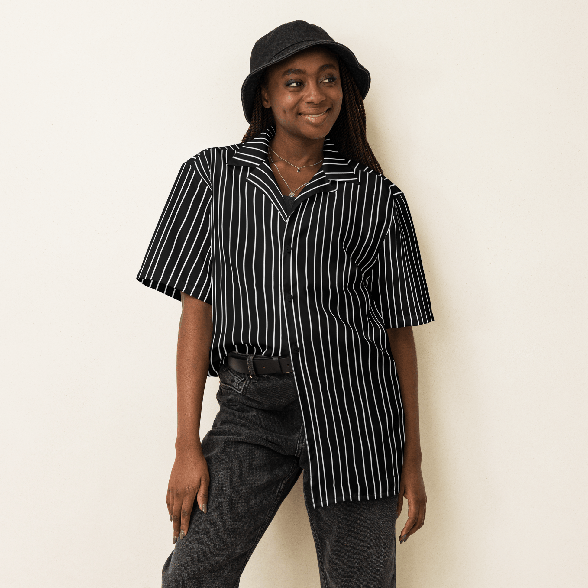 Pumpkin King Pinstripes Button-Up Shirt Goth Cloth Co.