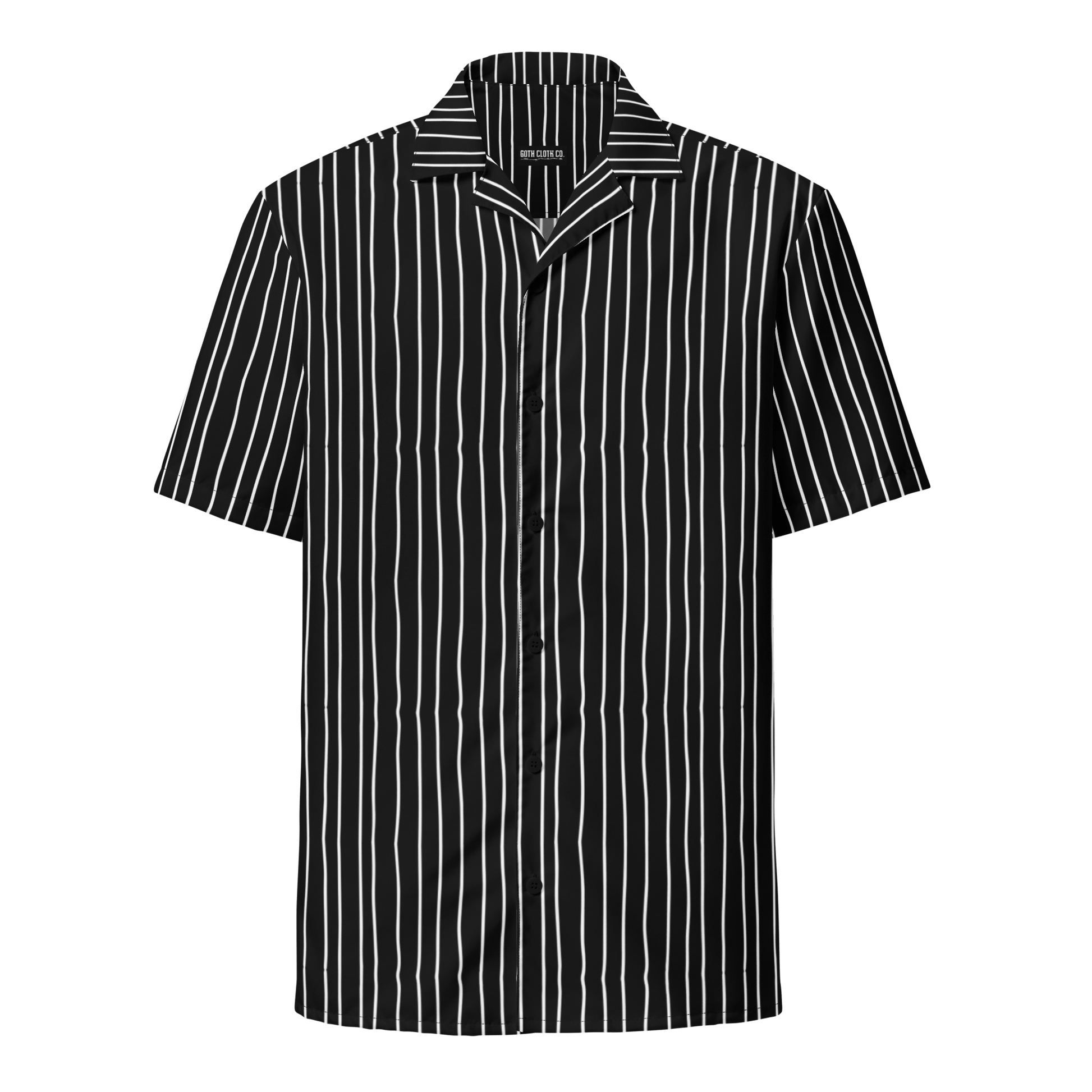 Pumpkin King Pinstripes Button-Up Shirt Goth Cloth Co.
