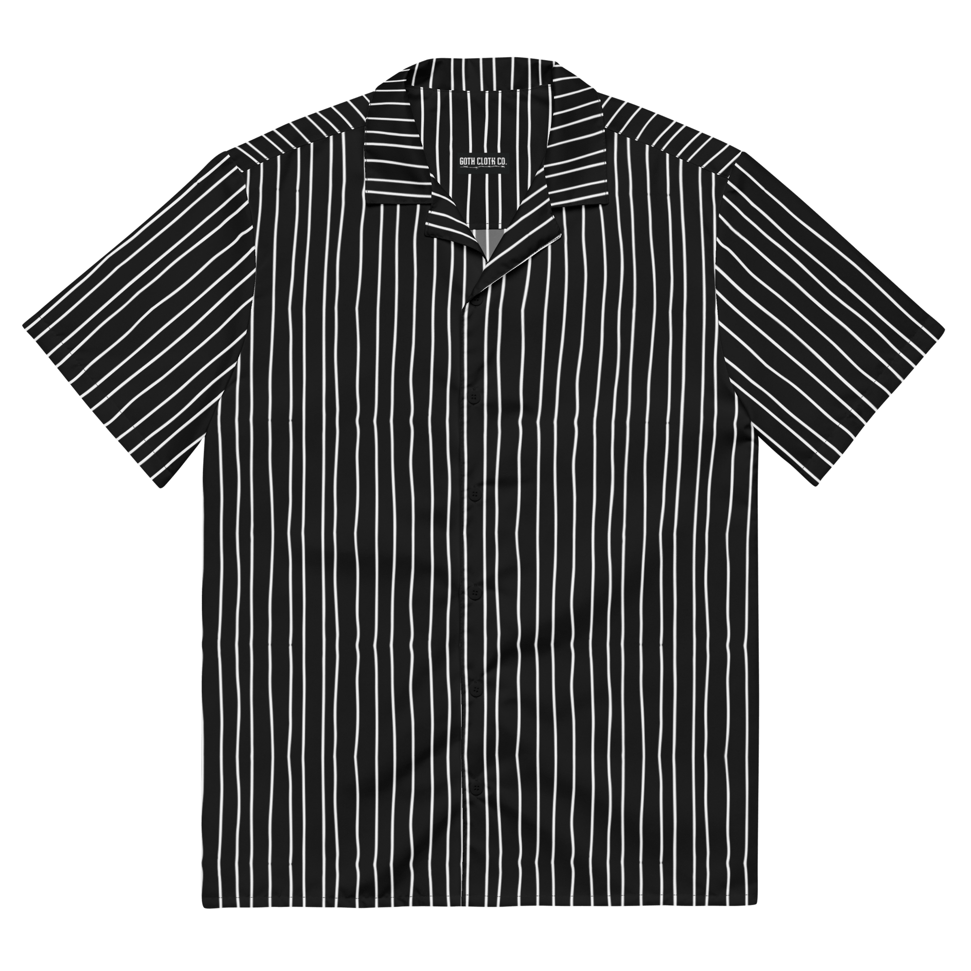 Pumpkin King Pinstripes Button-Up Shirt Goth Cloth Co.