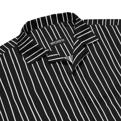 Pumpkin King Pinstripes Button-Up Shirt Goth Cloth Co.