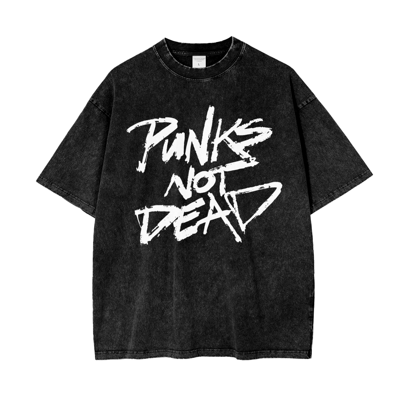 Punks Not Dead Acid Washed Oversized Tee Goth Cloth Co.