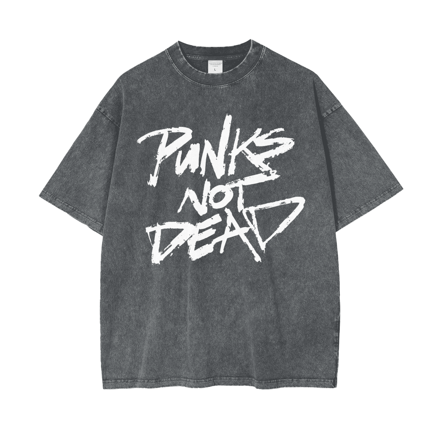 Punks Not Dead Acid Washed Oversized Tee Goth Cloth Co.