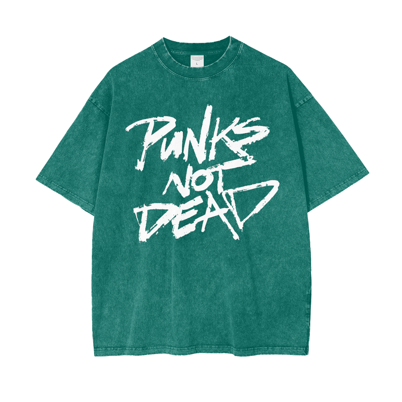 Punks Not Dead Acid Washed Oversized Tee Goth Cloth Co.