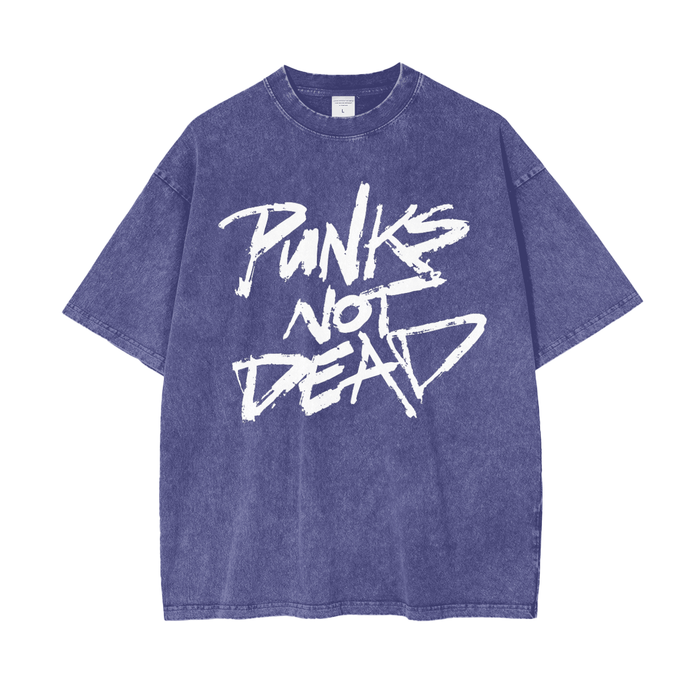 Punks Not Dead Acid Washed Oversized Tee Goth Cloth Co.