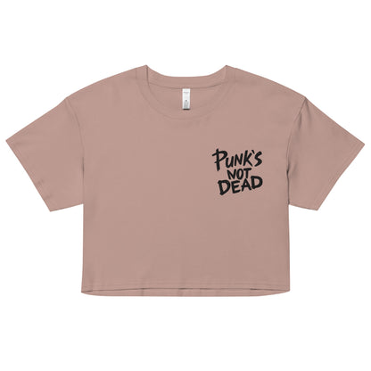 Punk's Not Dead Embroidered Crop Top Goth Cloth Co.
