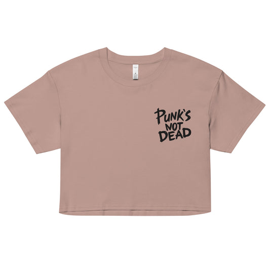 Punk's Not Dead Embroidered Crop Top Goth Cloth Co.