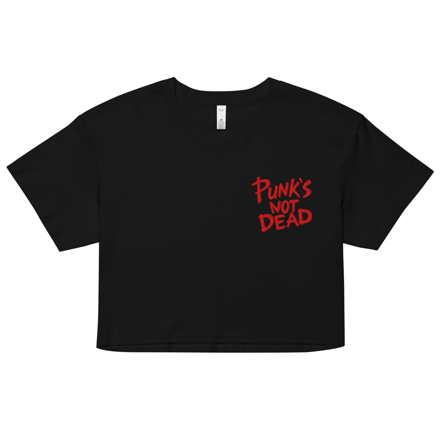 Punk's Not Dead Embroidered Crop Top Goth Cloth Co.