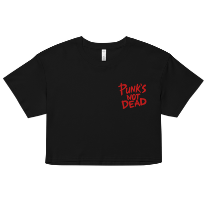 Punk's Not Dead Embroidered Crop Top Goth Cloth Co.