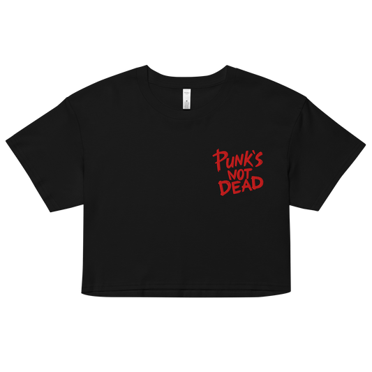 Punk's Not Dead Embroidered Crop Top Goth Cloth Co.
