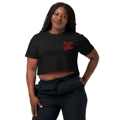 Punk's Not Dead Embroidered Crop Top Goth Cloth Co.