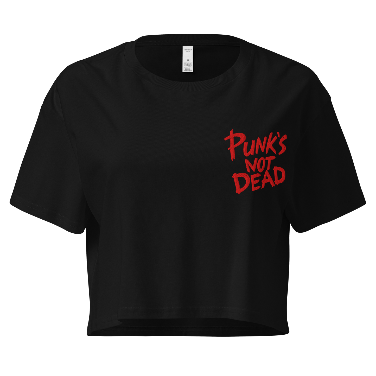 Punk's Not Dead Embroidered Crop Top Goth Cloth Co.