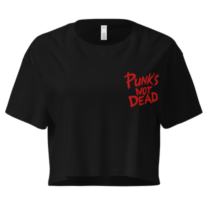 Punk's Not Dead Embroidered Crop Top Goth Cloth Co.