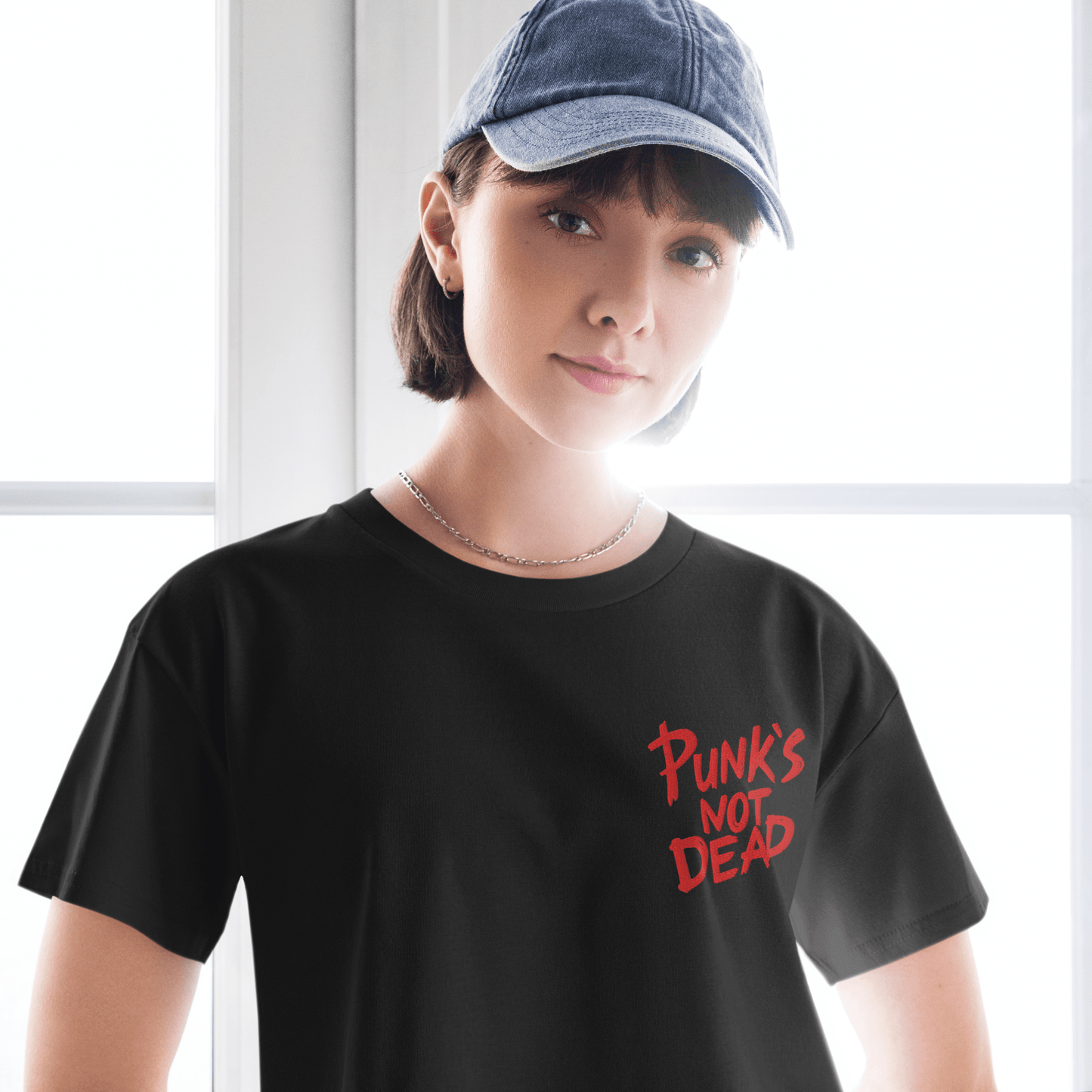 Punk's Not Dead Embroidered Crop Top Goth Cloth Co.