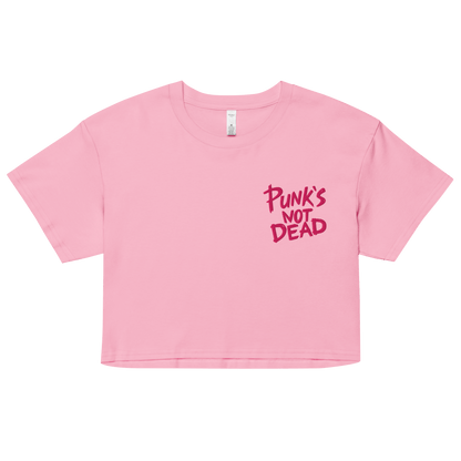 Punk's Not Dead Embroidered Crop Top Goth Cloth Co.