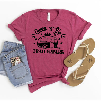 Queen of the Trailer Park Tshirt, Camping Tshirt, Funny womens shirt, Womens graphic t-shirt, camper, rv Joyful Moose