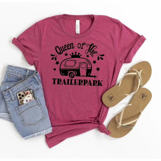 Queen of the Trailer Park Tshirt, Camping Tshirt, Funny womens shirt, Womens graphic t-shirt, camper, rv Joyful Moose