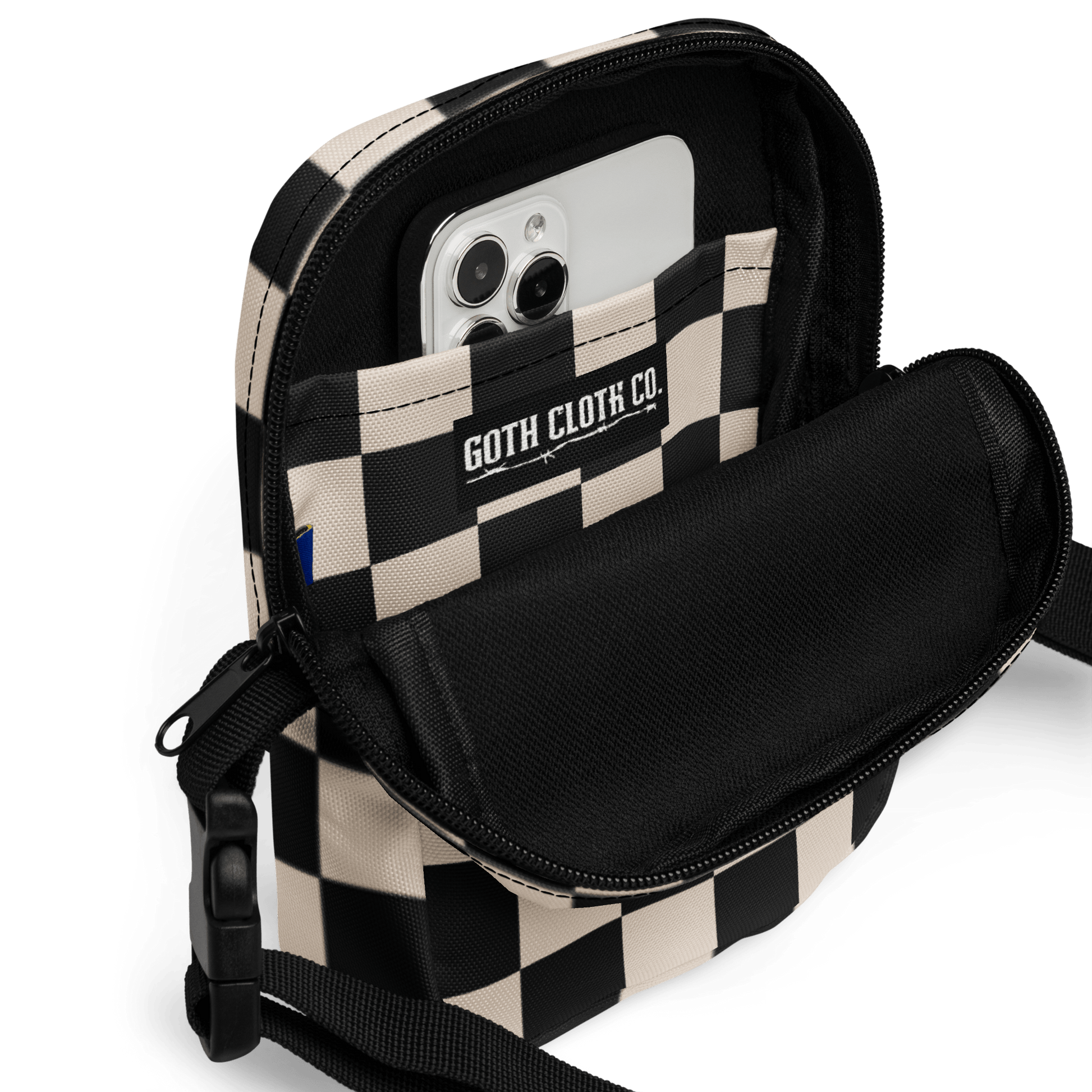 Retro Revival Checkerboard Crossbody Bag Goth Cloth Co.